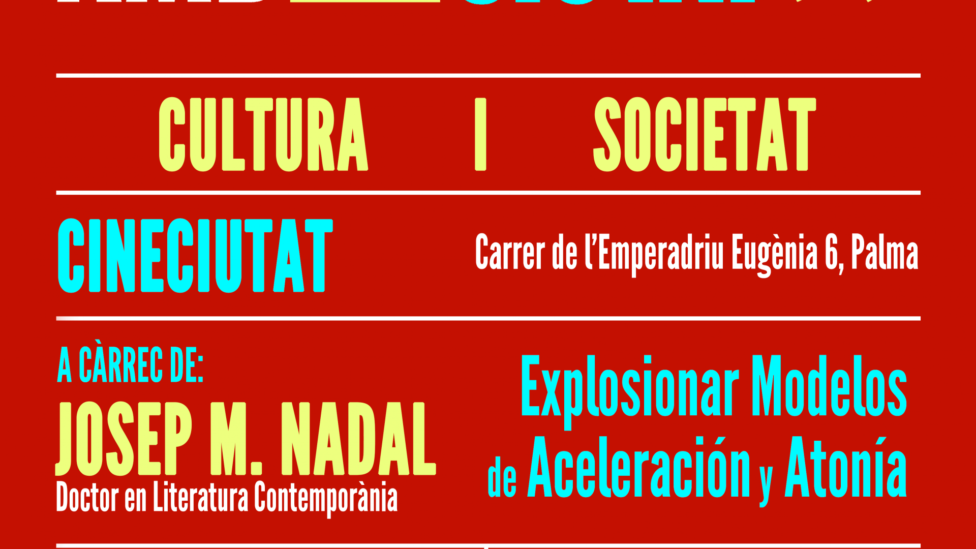 DIÀLEGS AMB CIUTAT: CULTURA Y SOCIEDAD - JOSEP MARÍA NADAL SUAU